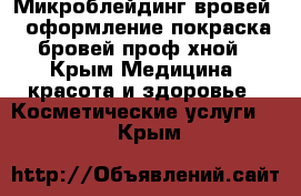 Микроблейдинг вровей , оформление,покраска бровей проф.хной - Крым Медицина, красота и здоровье » Косметические услуги   . Крым